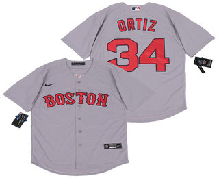 Boston Red Sox #34 David Ortiz Gray Stitched Cool Base Jersey