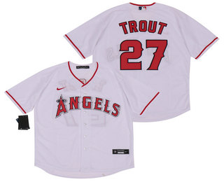 Los Angeles Angels #27 Mike Trout White Stitched Cool Base Jersey Los Angeles Angels #27 Mike Trout White Stitched Cool Base Jersey