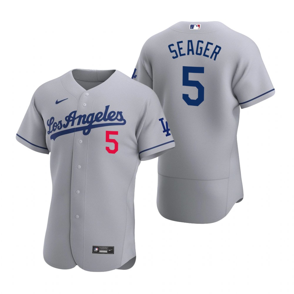 Los Angeles Dodgers #5 Corey Seager Gray 2020 Road Flex Base Jersey Los Angeles Dodgers #5 Corey Seager Gray 2020 Road Flex Base Jersey