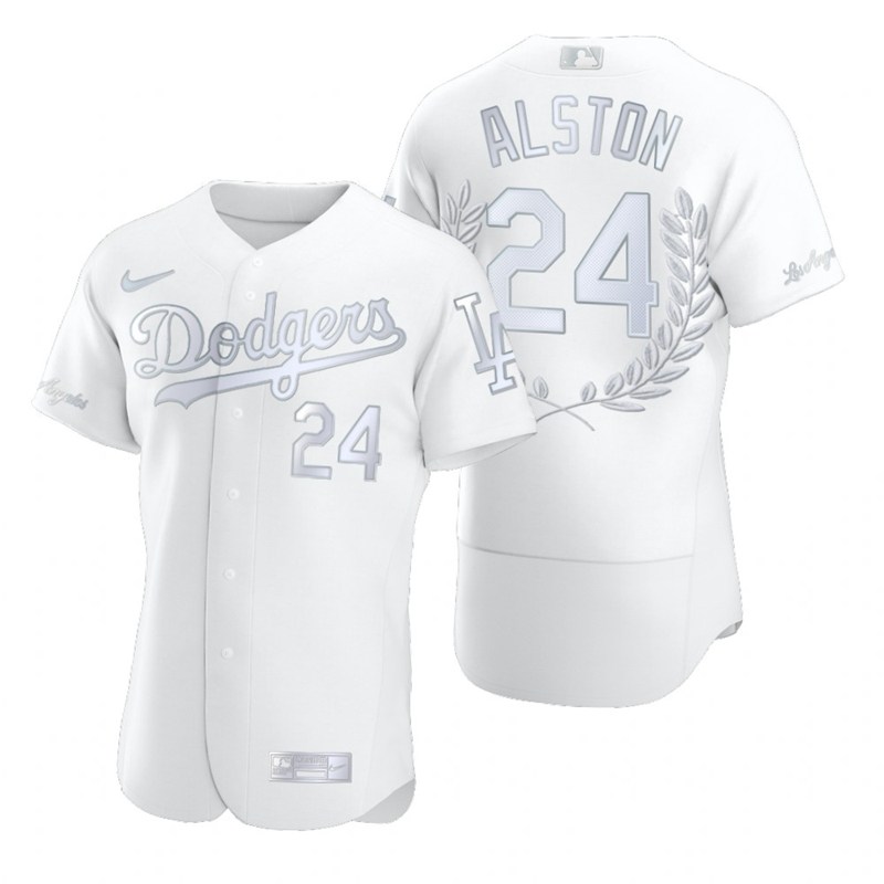 Los Angeles Dodgers #24 Walter Alston White Flexbase Fashion Jersey Los Angeles Dodgers #24 Walter Alston White Flexbase Fashion Jersey