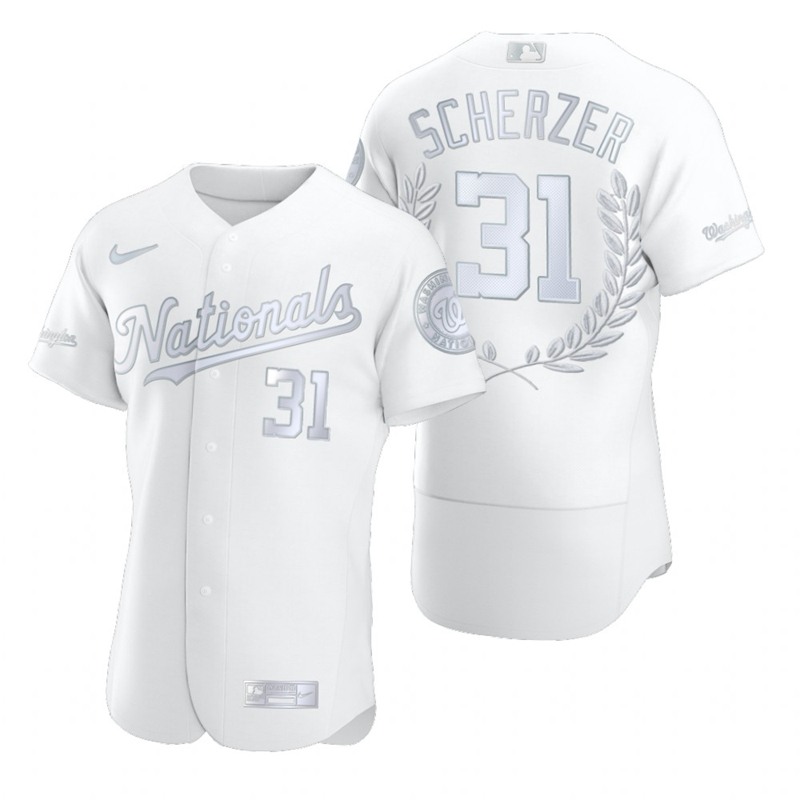Washington Nationals #31 Max Scherzer White Flexbase Fashion Jersey