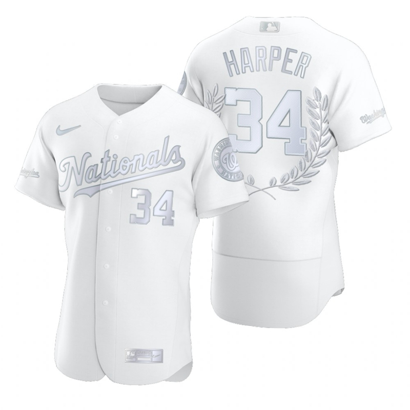 Washington Nationals #34 Bryce Harper White Flexbase Fashion Jersey