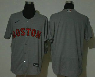 Boston Red Sox Team Gray Stitched Flex Base Jersey