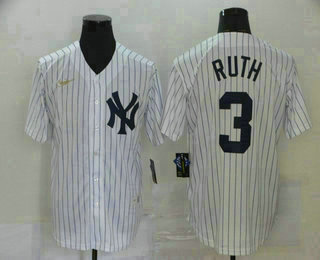 New York Yankees #3 Babe Ruth White Throwback Stitched Cool Base Jersey New York Yankees #3 Babe Ruth White Throwback Stitched Cool Base Jersey