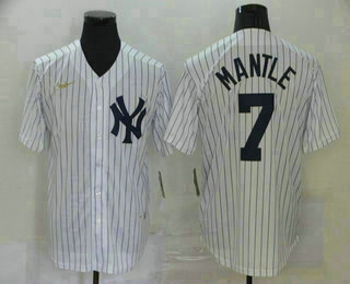 New York Yankees #7 Mickey Mantle White Throwback Stitched Cool Base Jersey New York Yankees #7 Mickey Mantle White Throwback Stitched Cool Base Jersey