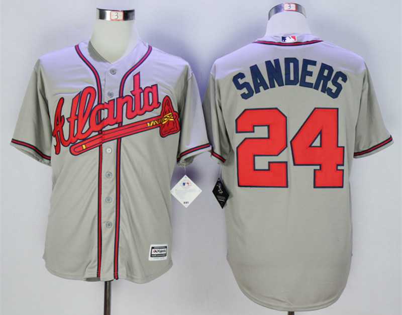 Big Size Atlanta Braves #24 Deion Sanders Gray New Cool Base Jersey Big Size Atlanta Braves #24 Deion Sanders Gray New Cool Base Jersey