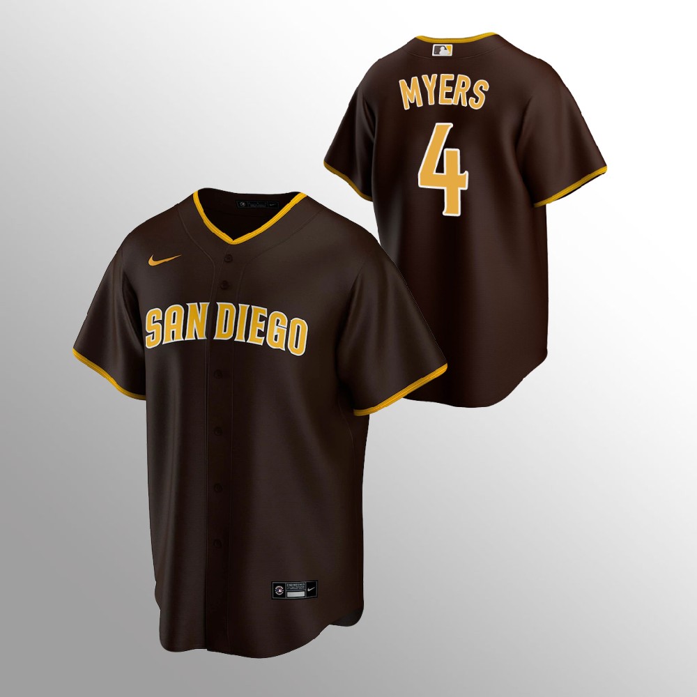San Diego Padres #4 Wil Myers Brown Replica Road Jersey