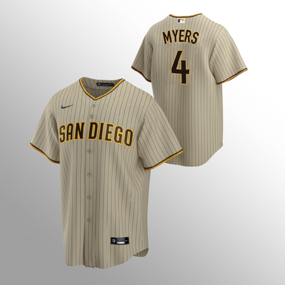 San Diego Padres #4 Wil Myers Sand Brown 2020 Replica Alternate Jersey