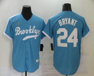 Los Angeles Dodgers #24 Kobe Bryant Light Blue Stitched Cool Base Cooperstown Collection Jersey