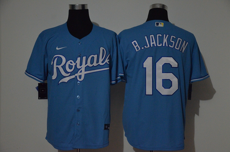 Kansas City Royals #16 Bo Jackson Blue Stitched Cool Base Jersey