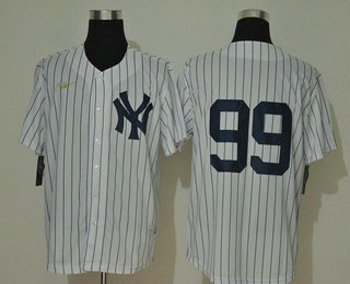 New York Yankees #99 Aaron Judge No Name White Throwback Stitched Cool Base Jersey