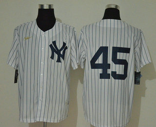 New York Yankees #45 Gerrit Cole No Name White Throwback Stitched Cool Base Jersey