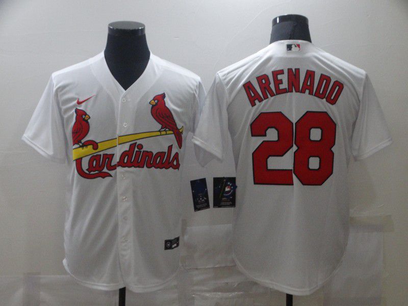 St. Louis Cardinals #28 Nolan Arenado White Stitched Cool Base Jersey