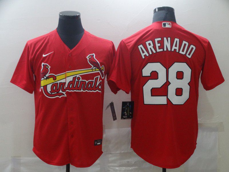 St. Louis Cardinals #28 Nolan Arenado Red Stitched Cool Base Jersey