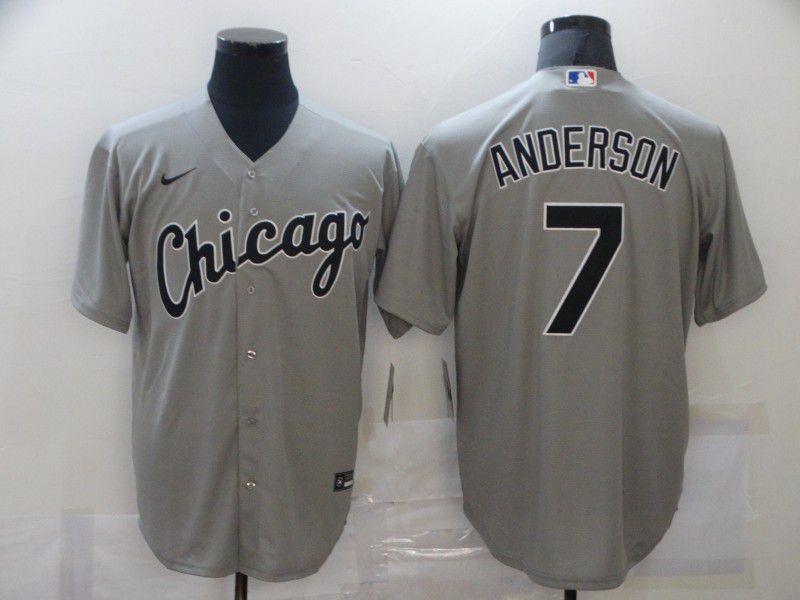 Chicago White Sox #7 Tim Anderson Gray Stitched Cool Base Jersey