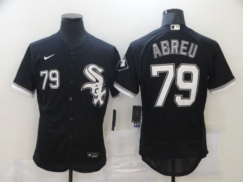 Chicago White Sox #79 Jose Abreu Black Stitched Flex Base Jersey Chicago White Sox #79 Jose Abreu Black Stitched Flex Base Jersey