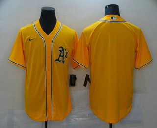 Oakland Athletics Team Yellow Stitched Cool Base Jersey
