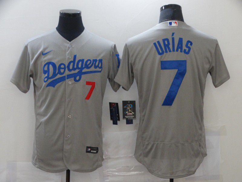 Los Angeles Dodgers 7 Urias Gray Elite Jerseys
