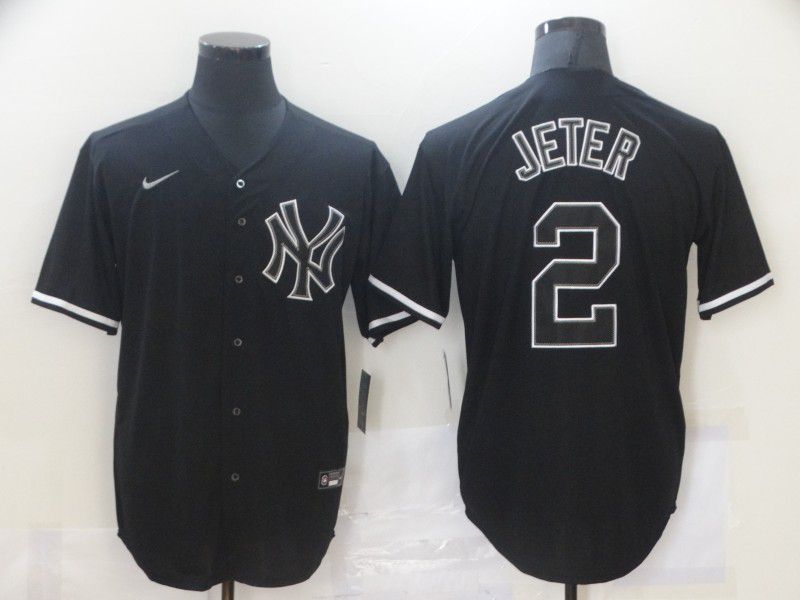 New York Yankees 2 Jeter Black Game Jerseys