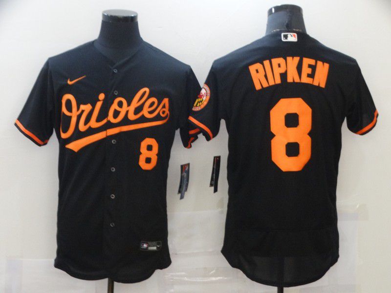 Baltimore Orioles #8 Cal Ripken Jr. Black Stitched Flex Base Jersey