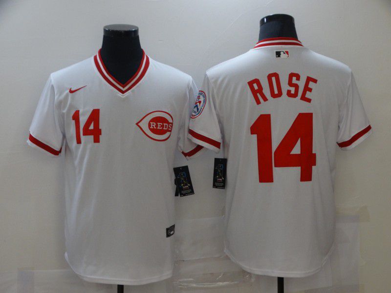 Cincinnati Reds #14 Pete Rose White Mesh Batting Practice Throwback Jersey Cincinnati Reds #14 Pete Rose White Mesh Batting Practice Throwback Jersey
