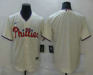 Philadelphia Phillies Team Cream Stitched Cool Base Jersey