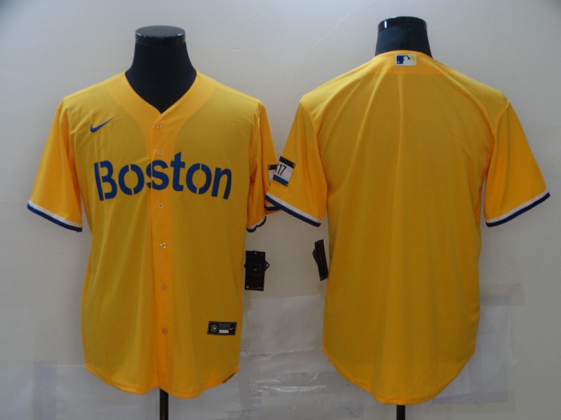 Boston Red Sox Team Gold 2021 City Connect Stitched Cool Base Jersey