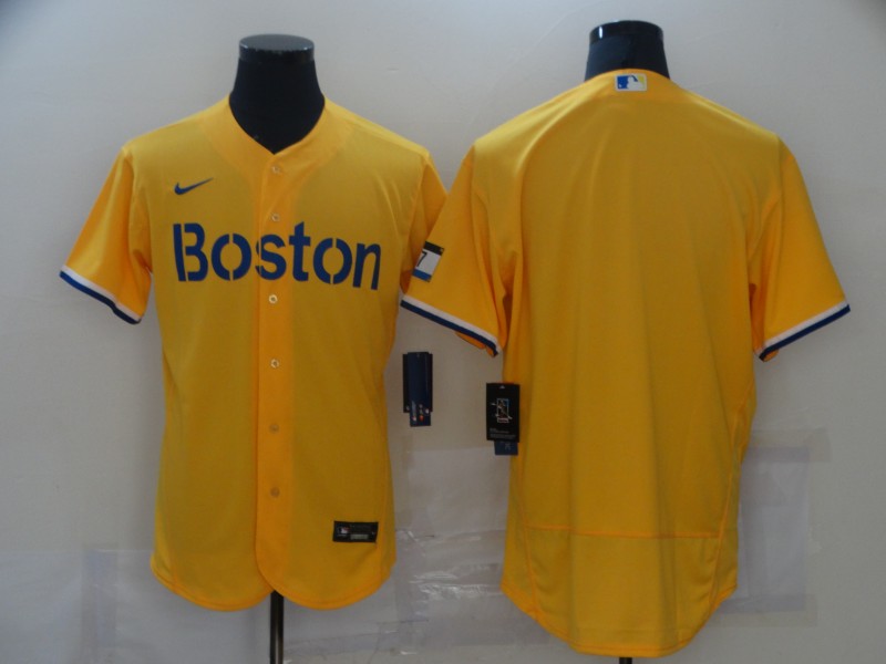 Boston Red Sox Team Gold 2021 City Connect Stitched Flex Base Jersey