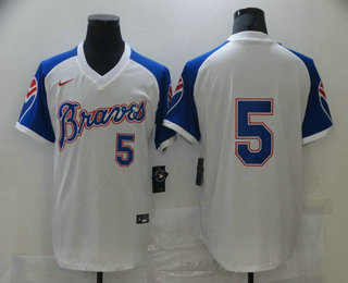 Atlanta Braves #5 Freddie Freeman White Stitched Throwback Jersey Atlanta Braves #5 Freddie Freeman White Stitched Throwback Jersey