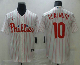 Philadelphia Phillies #10 J.T. Realmuto White Stitched Cool Base Jersey