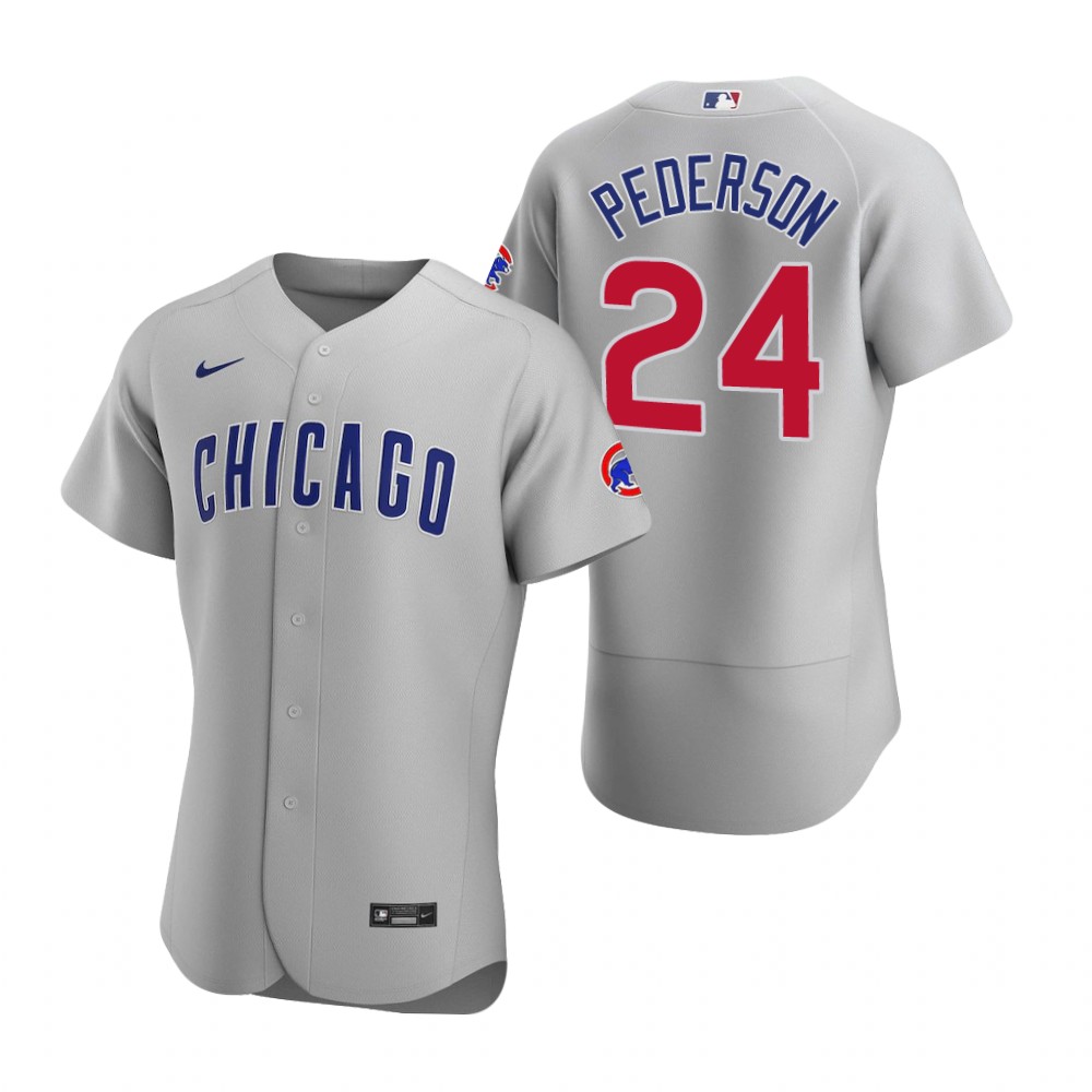 Chicago Cubs #24 Joc Pederson Gray Authentic Road Jersey