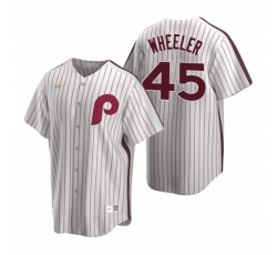 Philadelphia Phillies 45 Zack Wheeler White Cooperstown Collection Home Stitched Baseball Jersey