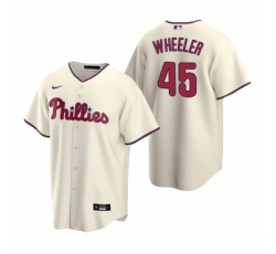 Philadelphia Phillies 45 Zack Wheeler Cream Alternate Stitched Baseball Jersey
