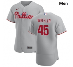 Philadelphia Phillies 45 Zack Wheeler Gray Road 2020 Authentic Player Jersey