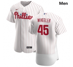 Philadelphia Phillies 45 Zack Wheeler White Home 2020 Authentic Player Jersey
