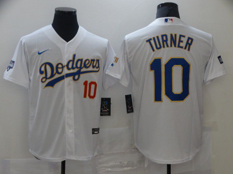 Los Angeles Dodgers 10 Turner White Game 2021 Jerseys Los Angeles Dodgers 10 Turner White Game 2021 Jerseys