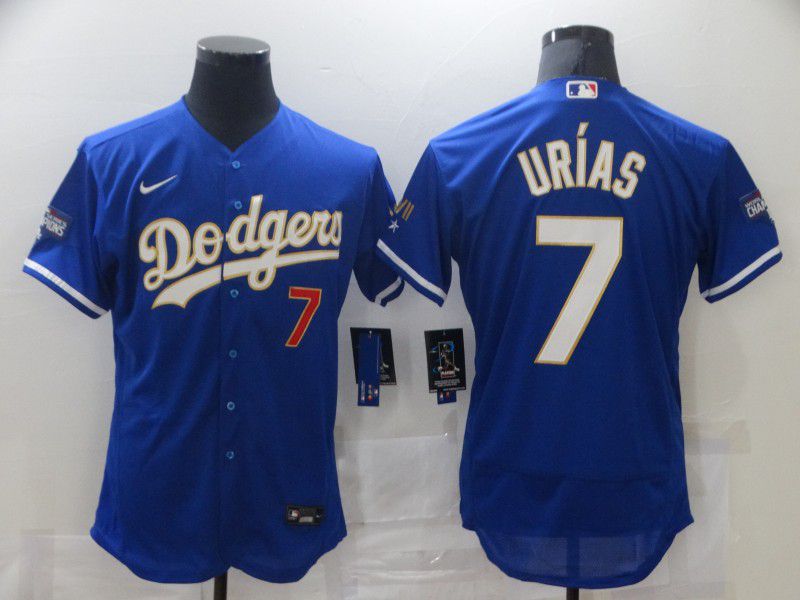 Los Angeles Dodgers 7 Urias Blue Elite 2021 Jersey Los Angeles Dodgers 7 Urias Blue Elite 2021 Jersey
