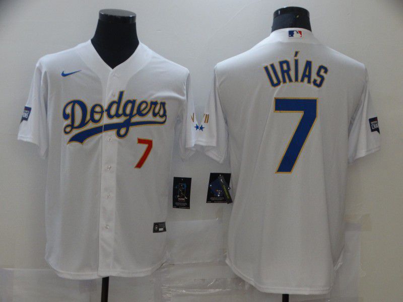 Los Angeles Dodgers 7 Urias White Game 2021 Jerseys