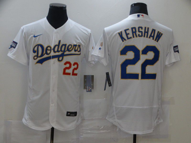 Los Angeles Dodgers 22 Kershaw White Elite 2021 Jerseys