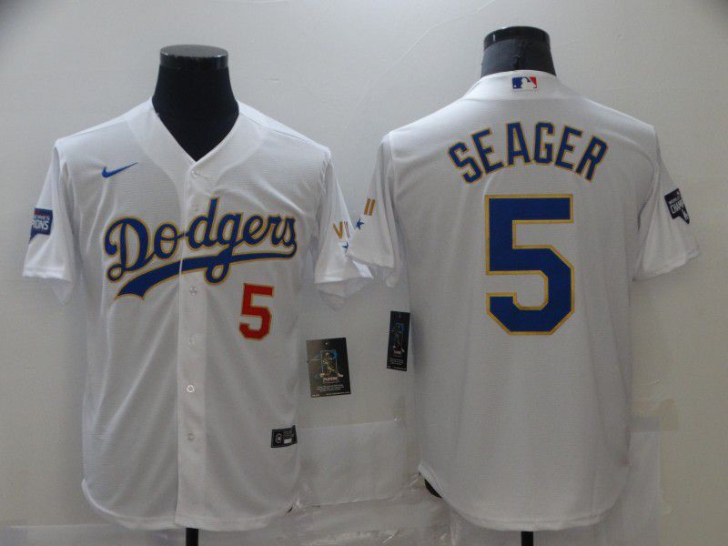 Los Angeles Dodgers 5 Seager White Game 2021 Jerseys