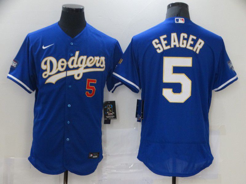 Los Angeles Dodgers 5 Seager Blue Elite 2021 Jersey