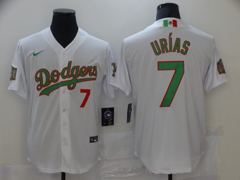 Los Angeles Dodgers 7 Urias White Game 2021 Jersey Los Angeles Dodgers 7 Urias White Game 2021 Jersey