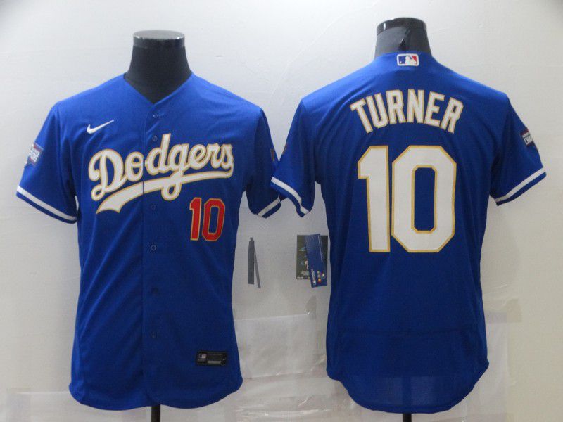 Los Angeles Dodgers 10 Turner Blue Elite 2021 Jersey