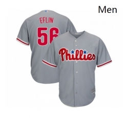 Philadelphia Phillies 56 Zach Eflin Replica Gray Road Cool Base Baseball Jersey