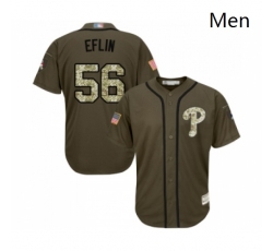 Philadelphia Phillies 56 Zach Eflin Authentic Green Salute to Service Baseball Jersey Philadelphia Phillies 56 Zach Eflin Authentic Green Salute to Service Baseball Jersey