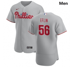 Philadelphia Phillies 56 Zach Eflin Gray Road 2020 Authentic Player Jersey