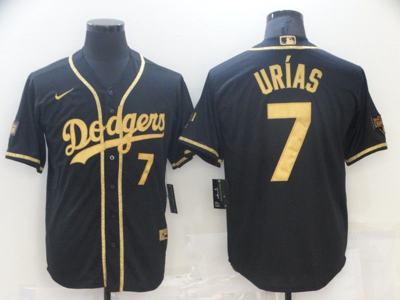 Los Angeles Dodgers #7 Julio Urias Black Gold Stitched Cool Base Jersey