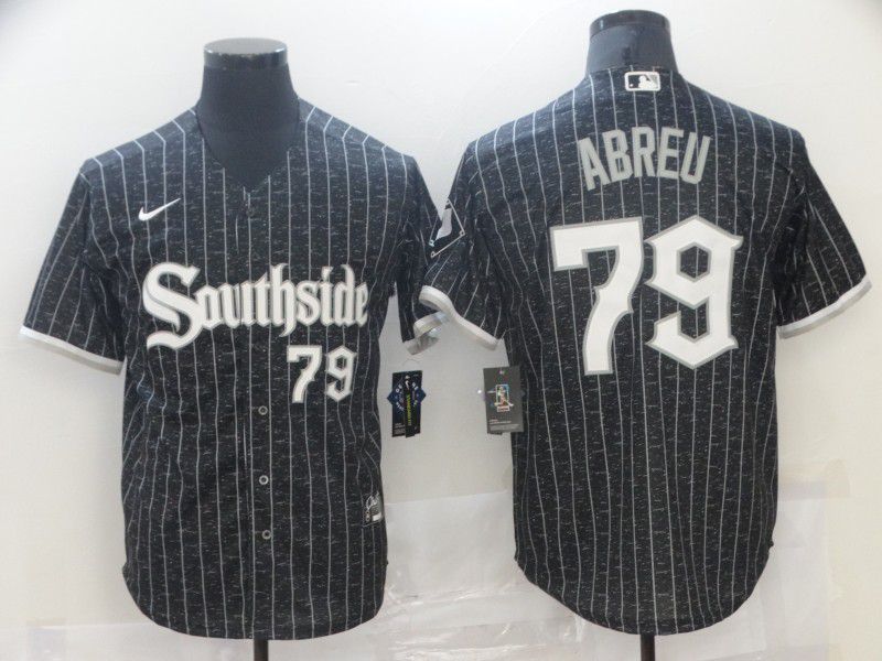 Chicago White Sox #79 Jose Abreu Black With Small Number 2021 City Connect Stitched Cool Base Jersey Chicago White Sox #79 Jose Abreu Black With Small Number 2021 City Connect Stitched Cool Base Jersey