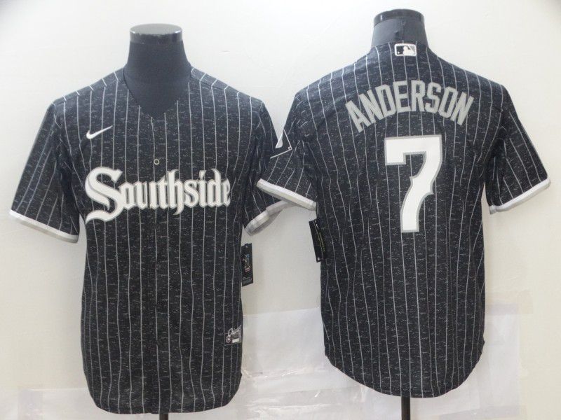 Chicago White Sox #7 Tim Anderson Black 2021 City Connect Stitched Cool Base Jersey