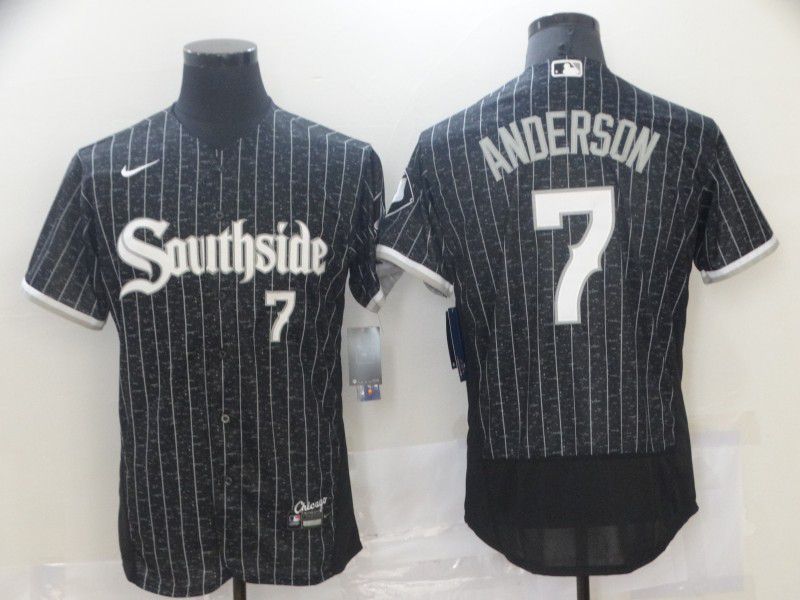 Chicago White Sox #7 Tim Anderson Black 2021 City Connect Stitched Flex Base Jersey
